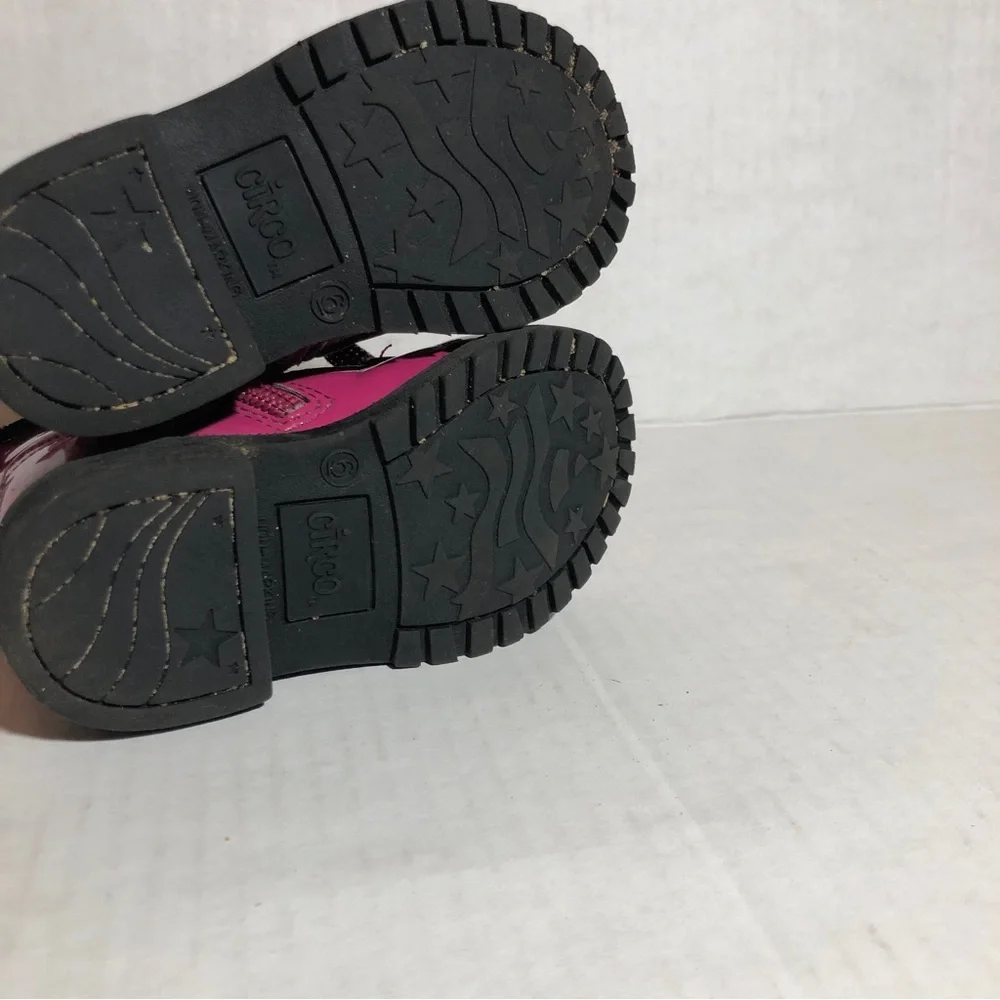 Circo Pink Moto Combat Boots Size 6